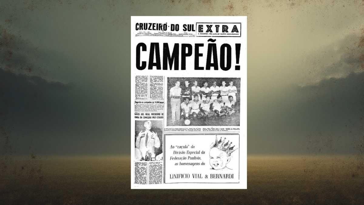 Foto do Jornal Cruzeiro do Sul sobre o Título do São Bneto em 1963