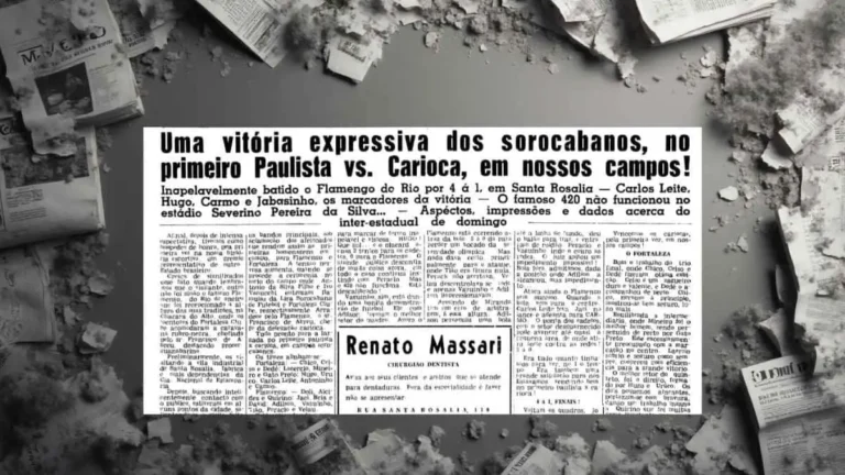 foto da manchete do Jornal Cruzeiro do sUL DE 04/03/1947. Fortaleza Sorocaba x Flamengo