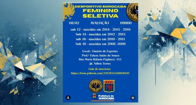 seletiva de Futebol em Sorocaba