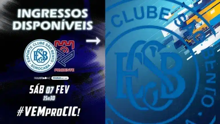 Banner São Bento x Grêmio Prudente.