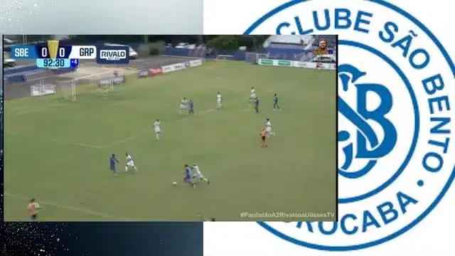 Lance do jogo São Bento x Grêmio Prudente.