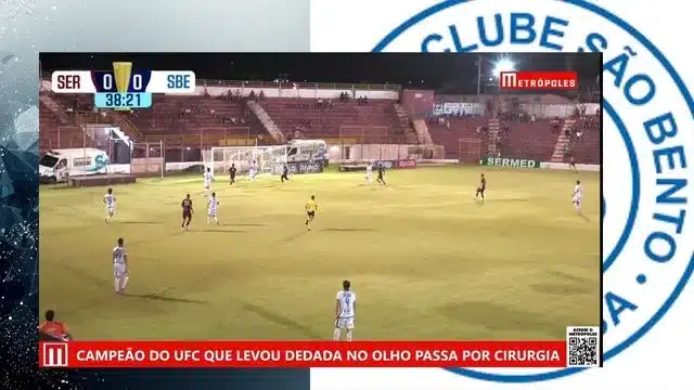 Lance do gol do Sertãozinho. São Bento x Sertãozinho. Youtube.