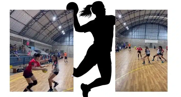 Lance do jogo Tietê Biatex Handebol x Sesi Votorantim. Divulgação Instagram